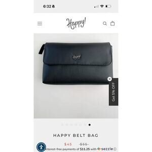 Happy Belt Bag in Black‎ Cactus Leather - NWT